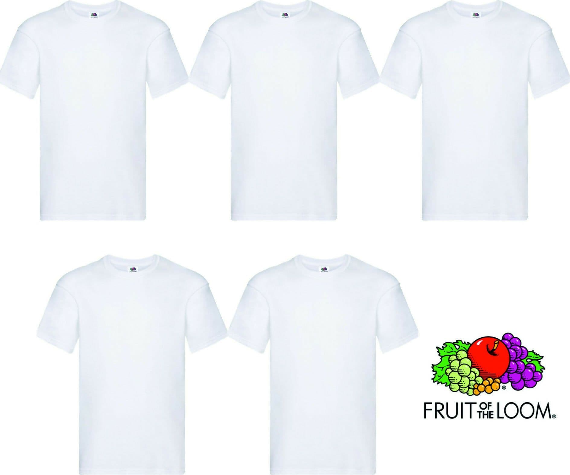 T-shirts MAGLIETTE BIANCHE UNISEX 5 pz. FRUIT OF THE LOOM XXXL/XXXXL