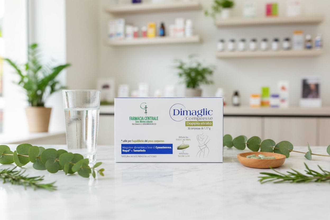 fpi dimaglic faracia dr. Michele Iadevaia 30 compresse doppio strato utili per l'equilibrio del peso corporeo a base di gynostemma, nopal e tamarindo in Soppressori dell'appetito Farmacia Centrale M.le Iadevaia - Maddaloni, commercioVirtuoso.it