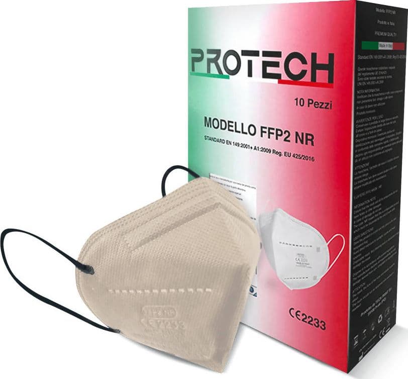 10x Mascherina FFP2 CE2133 Protech SRL Mascherina filtrante 5 strati FFP2 | BFE ≥98% | Prodotta in Italia in Mascherine a coppa Dresswork - Como, commercioVirtuoso.it