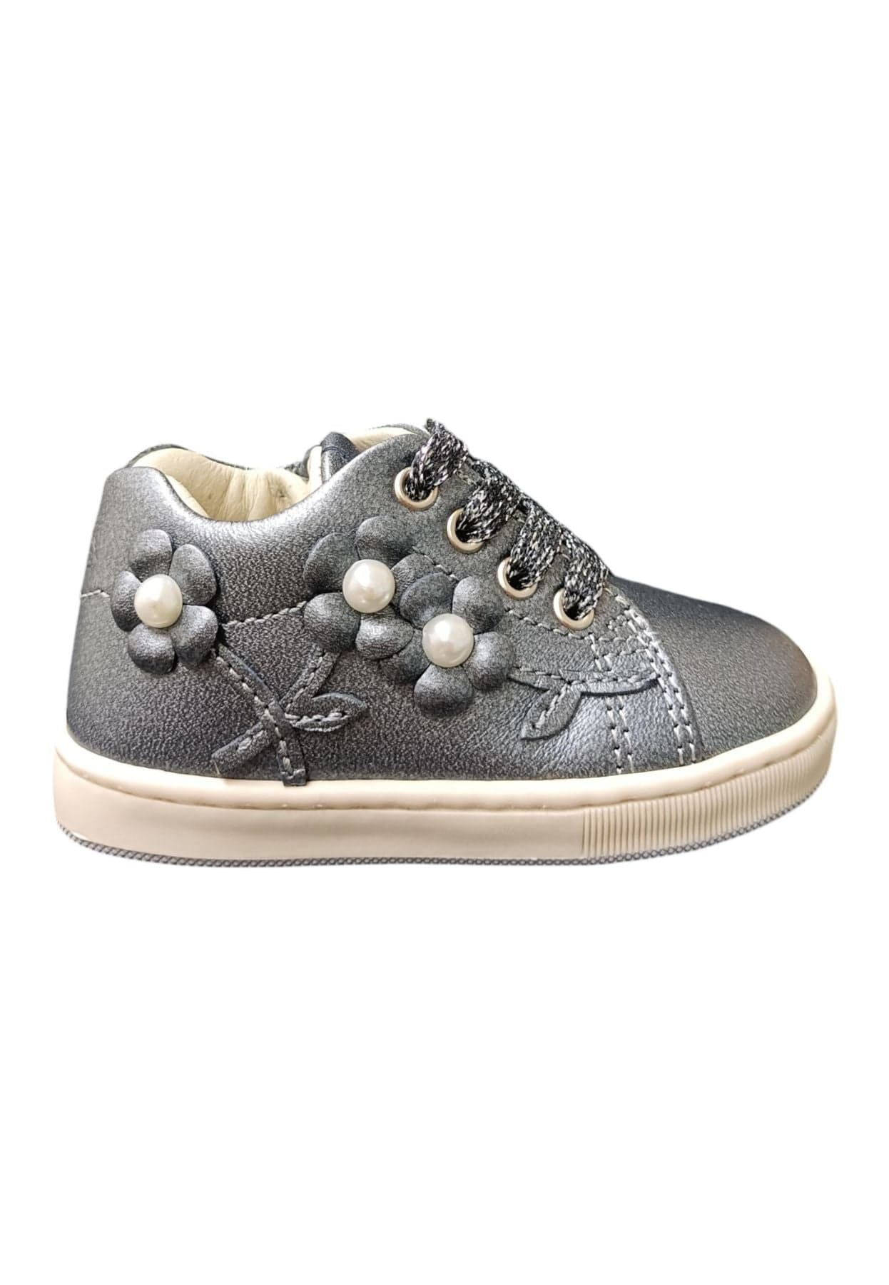 Scarpe sneakers bambina balducci cita  bianco-oro laccio e zip laterale - 6