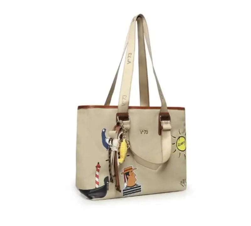 73BS9TZ01C BORSE SHOPPING V73 Beige 0000000306 in Borse a spalla Époque - Manfredonia, commercioVirtuoso.it