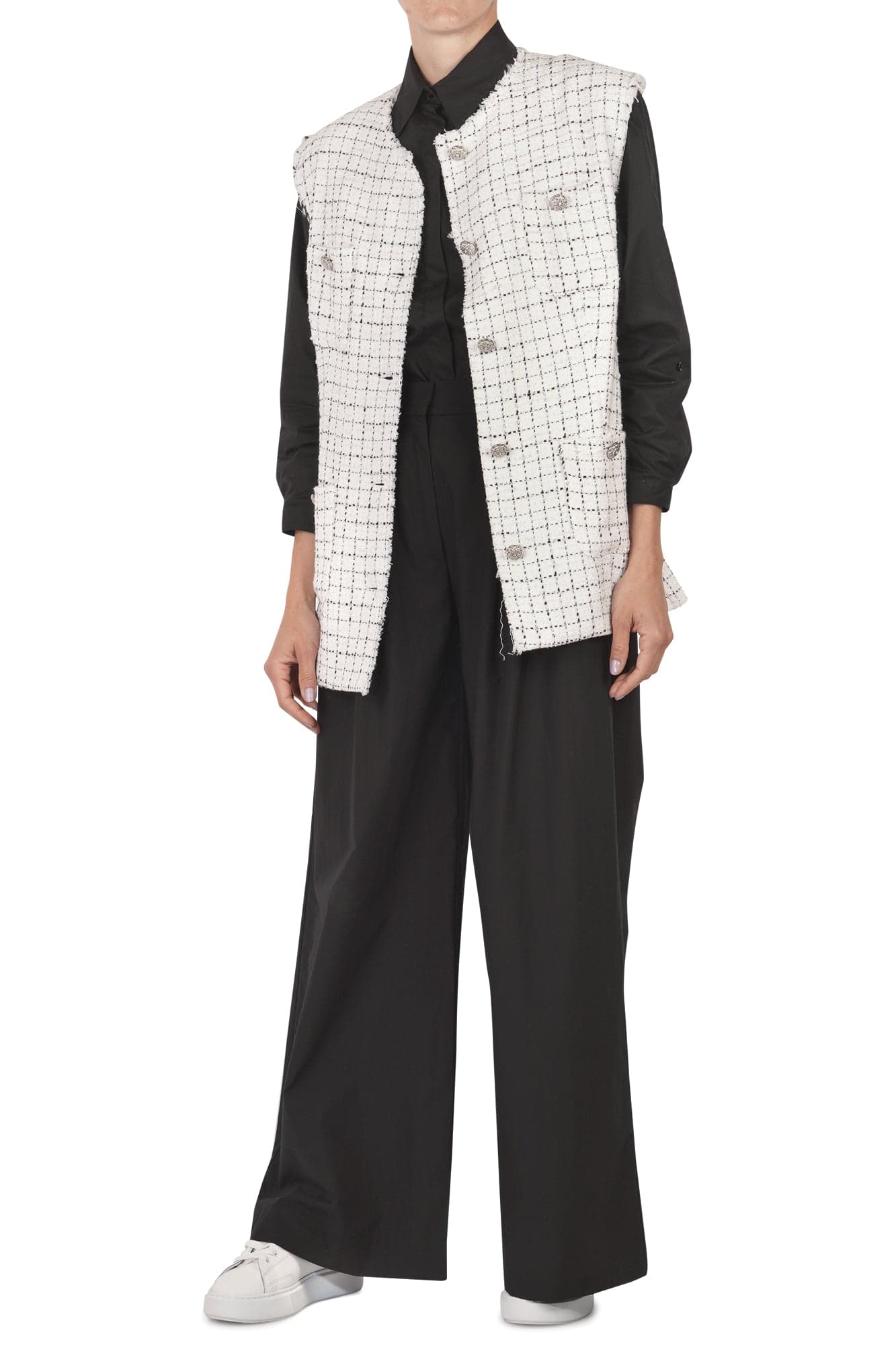 SO ALLURE So Allure - Gilet - 451642 - Bianco/Nero da donna in Gilet Drestige - Casamassima, commercioVirtuoso.it