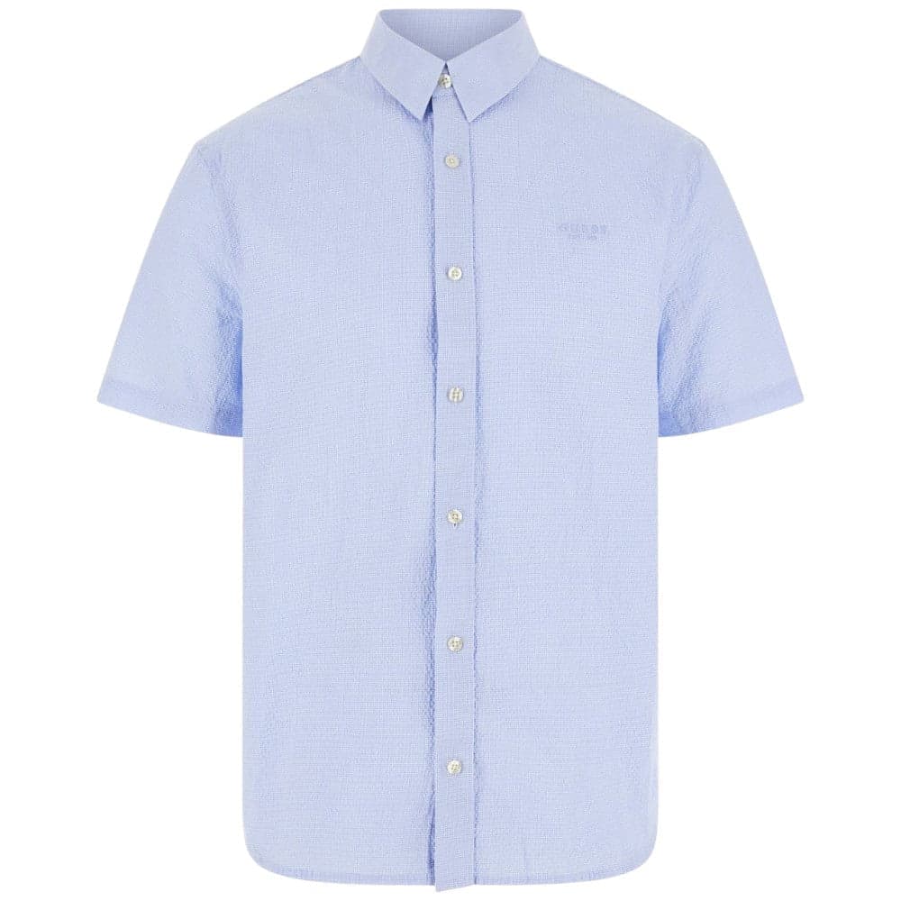 Guess camicia celeste micro print M5GH35 WH7X1 L00K