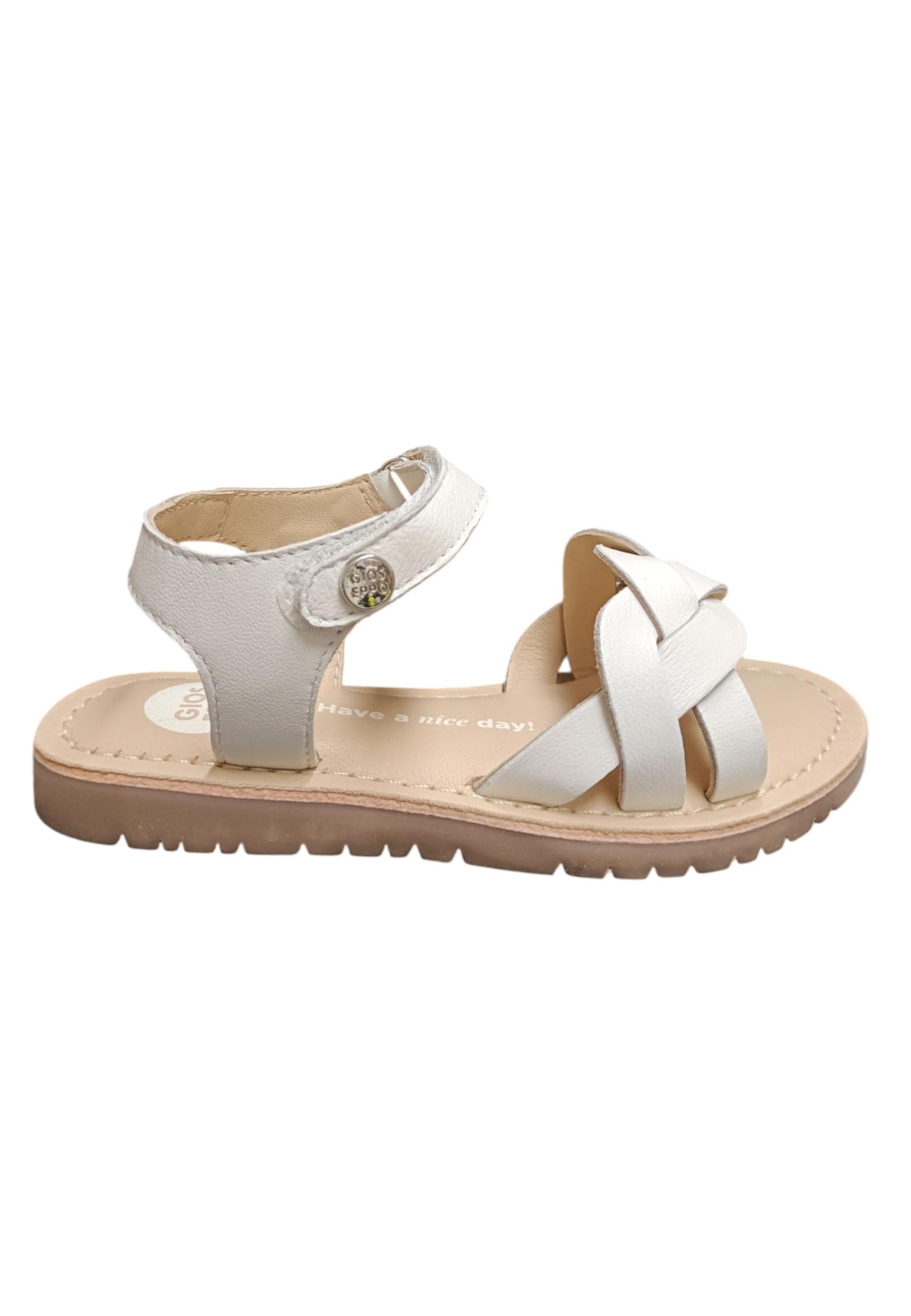 Sandalo bambina Gioseppo Rowley bianco pelle velcro comfort elegance - 6