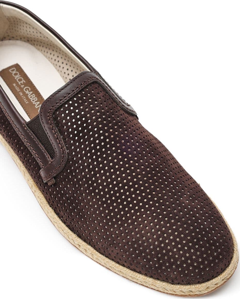 Dolce &amp; Gabbana Pantofola in Suede Forata Marrone da uomo in Pantofole Drestige - Casamassima, commercioVirtuoso.it