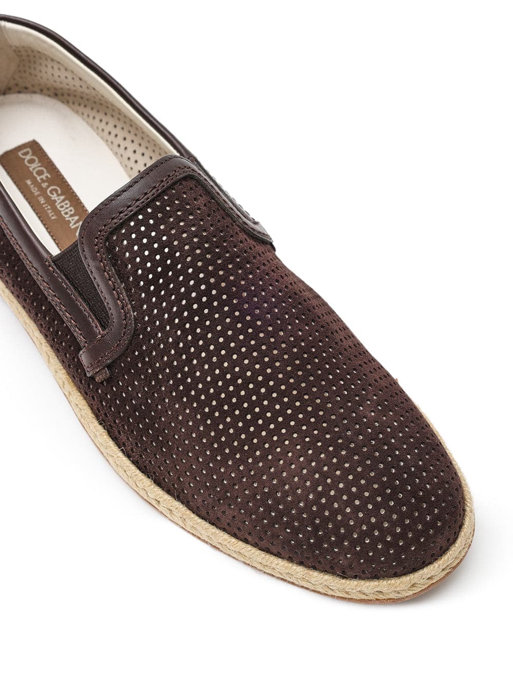 Dolce &amp; Gabbana Pantofola in Suede Forata Marrone da uomo in Pantofole Drestige - Casamassima, commercioVirtuoso.it