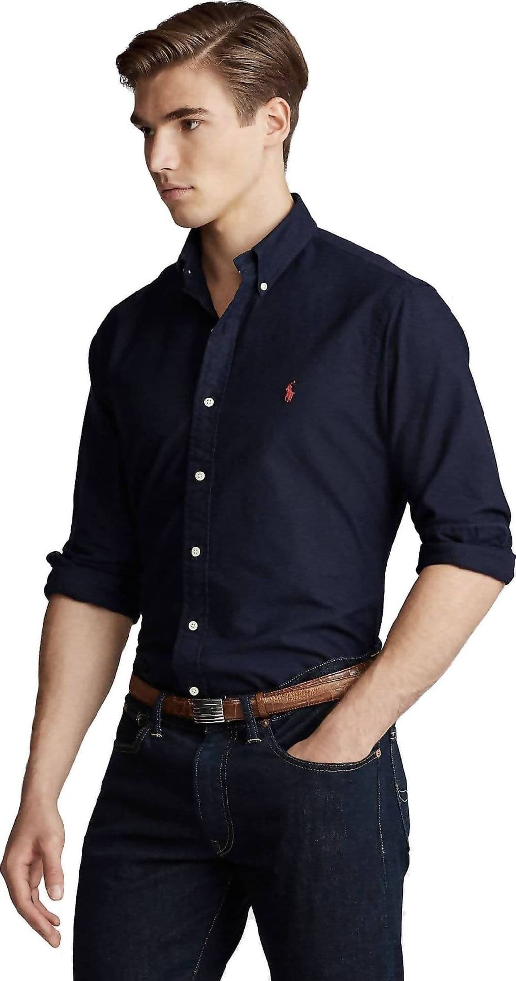 Ralph Lauren Camicia Uomo Button-down Tinta Unita Slim Fit Feather Weight Twill Camicia Polo Maniche Lunghe Pony Ricamato in Camicie casual Euforia - Bronte, commercioVirtuoso.it