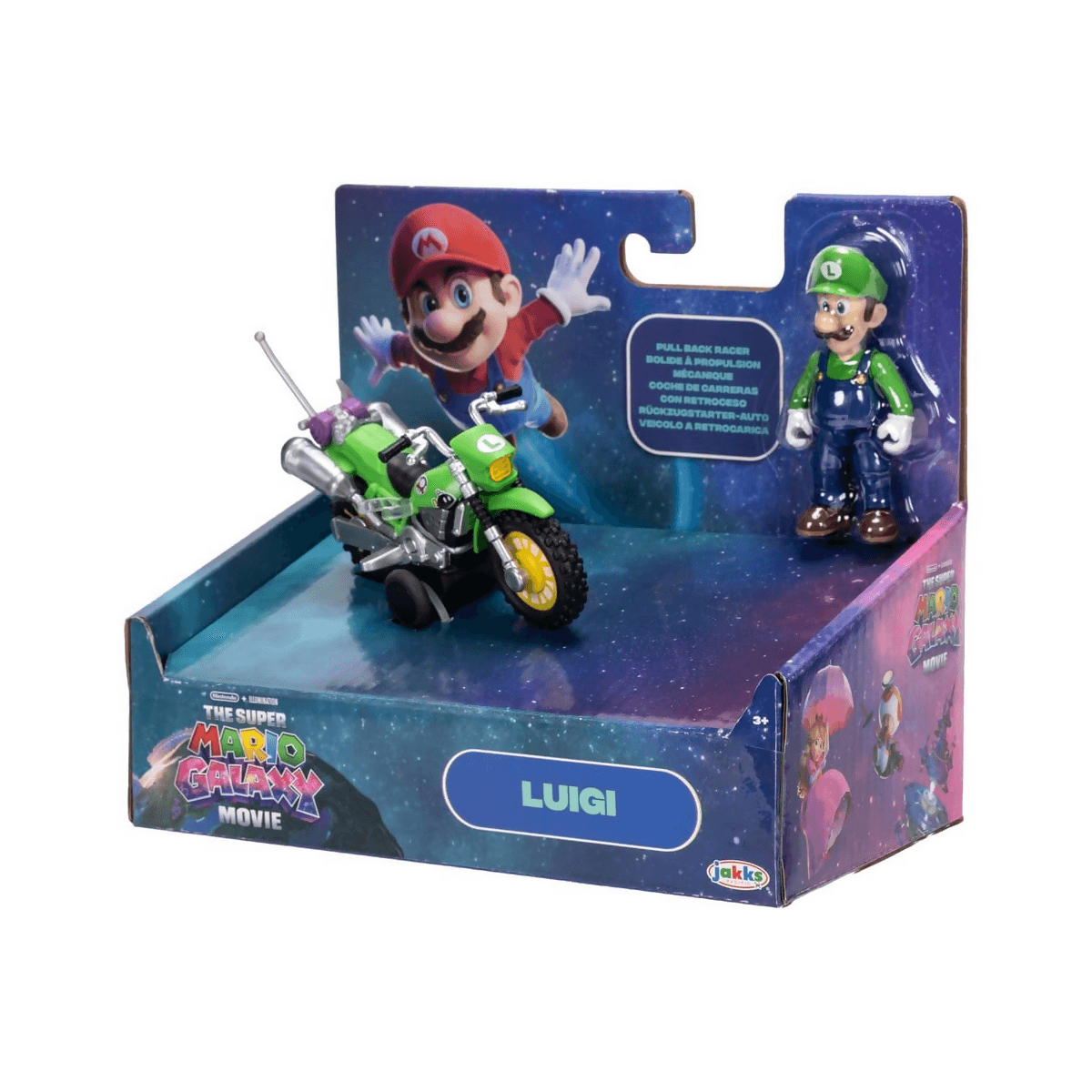 Super Mario Galaxy, the movie Figure with Luigi's Pull-Back Motorcycle in Animali Cartoleria Deja Vu - Crotone, commercioVirtuoso.it