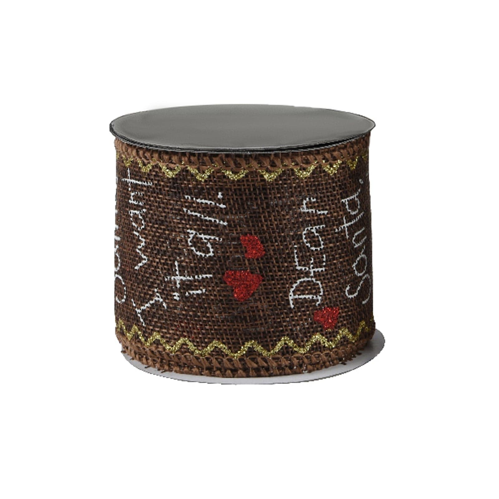 Nastro decorativo in poliestere per decorazioni natalizie 270 x 6.3 cm – Con scritte marrone – Kaemingk