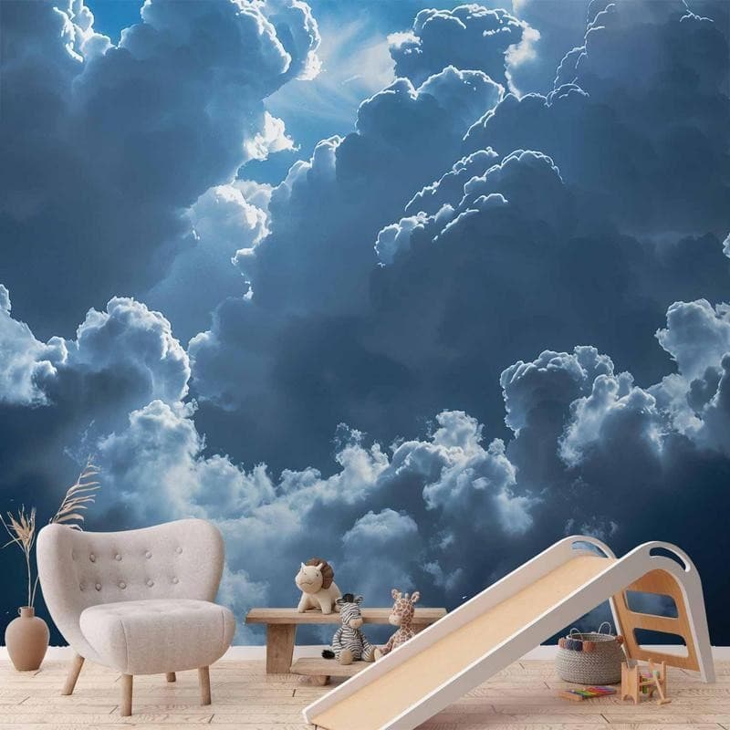 Carta da parati - Animated Scenery: The Sun Battling with Clouds in Carta da parati Collezione Casa - Trebisacce, commercioVirtuoso.it