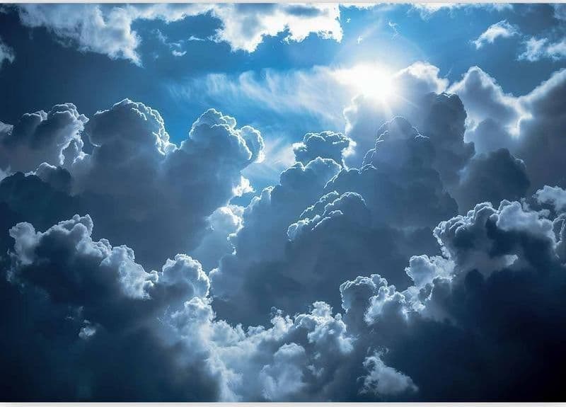 Carta da parati - Animated Scenery: The Sun Battling with Clouds in Carta da parati Collezione Casa - Trebisacce, commercioVirtuoso.it