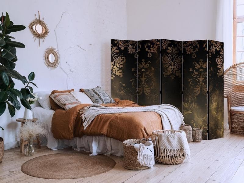 Paravento - Baroque Ornaments in Patinated Gold and Bronze - Retro Motif in Paraventi Collezione Casa - Trebisacce, commercioVirtuoso.it