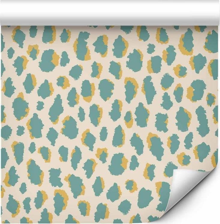 Tappezzeria murale - Giraffe Pattern - animal pattern in turquoise spots on a light background in Carta da parati Collezione Casa - Trebisacce, commercioVirtuoso.it