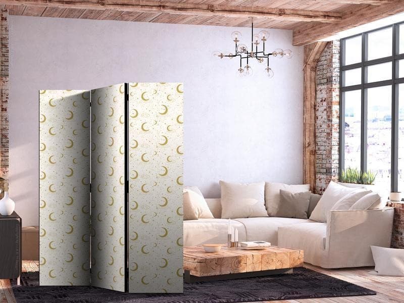 Paravento - Moonlit Nights - Delicate Moons and Clouds in Warm Tones in Paraventi Collezione Casa - Trebisacce, commercioVirtuoso.it