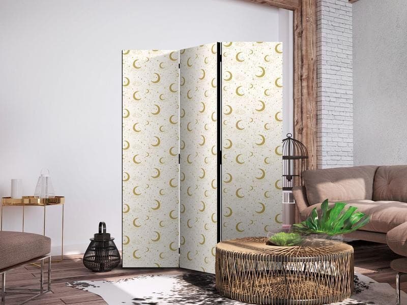 Paravento - Moonlit Nights - Delicate Moons and Clouds in Warm Tones in Paraventi Collezione Casa - Trebisacce, commercioVirtuoso.it