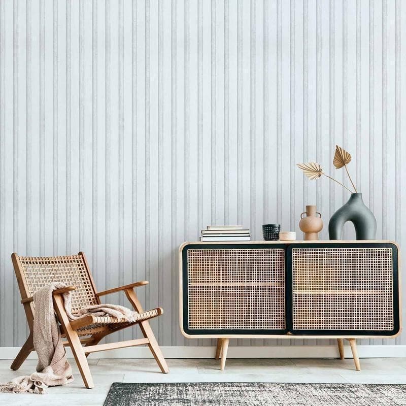 Tappezzeria murale - Wooden Texture - Symmetrical vertical lines on a white background in Carta da parati Collezione Casa - Trebisacce, commercioVirtuoso.it