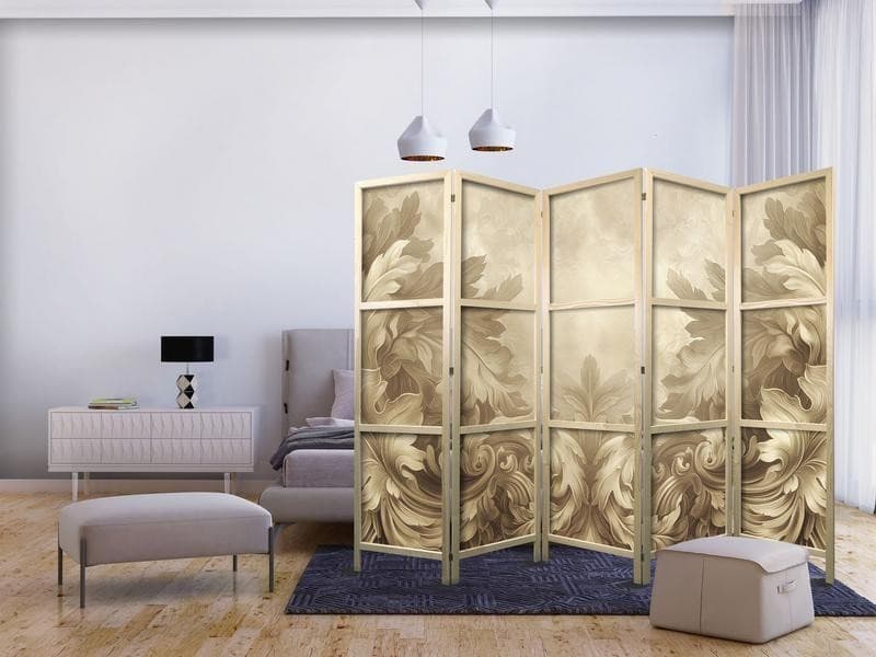 Paravento giapponese Ornamento barocco beige 5 ante in Paraventi Collezione Casa - Trebisacce, commercioVirtuoso.it