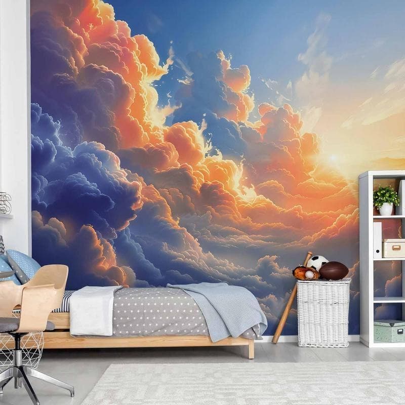 Carta da parati - Sunset Over a Cloudy Sea: A Wonderful Symphony of Colors in Carta da parati Collezione Casa - Trebisacce, commercioVirtuoso.it