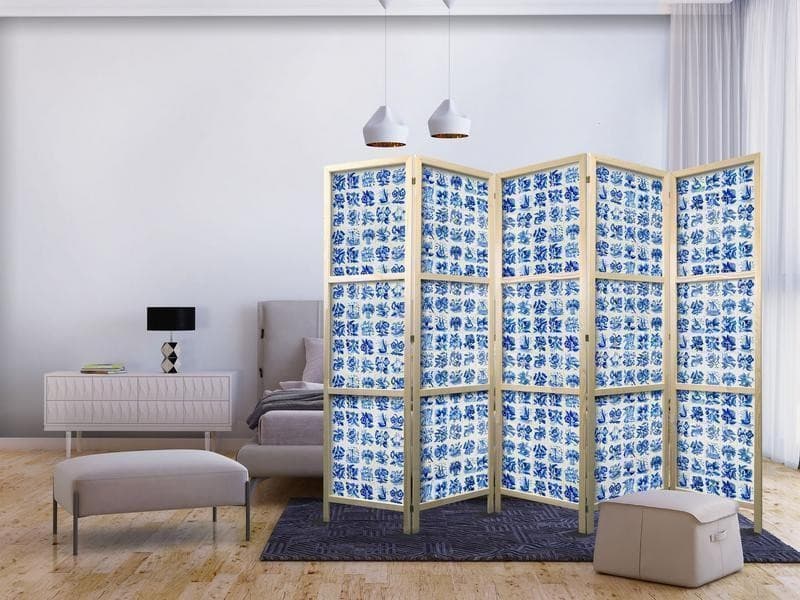 Paravento giapponese Piastrelle blu 5 ante in Paraventi Collezione Casa - Trebisacce, commercioVirtuoso.it