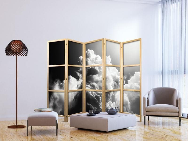 Paravento giapponese - Clouds Like from Dreams: Let the Sun Illuminate Your Day – A Visual Feast in Paraventi Collezione Casa - Trebisacce, commercioVirtuoso.it