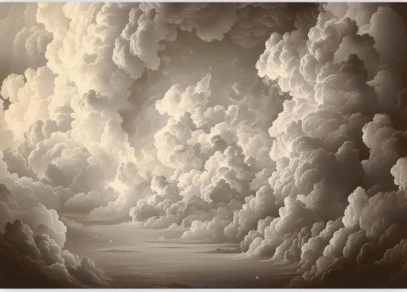 Carta da parati - Whisper of Illuminated Clouds: Soft Play of Light in the Theater of the Heavens in Carta da parati Collezione Casa - Trebisacce, commercioVirtuoso.it