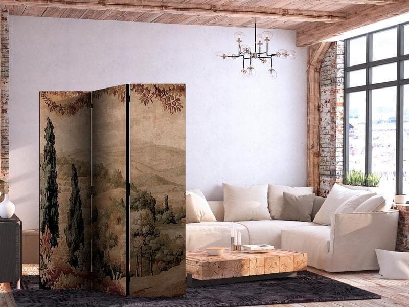 Paravento - Landscape with Cypresses - Old Tapestry with Mediterranean Vegetation in Schermi divisori e protettivi per giardino Collezione Casa - Trebisacce, commercioVirtuoso.it