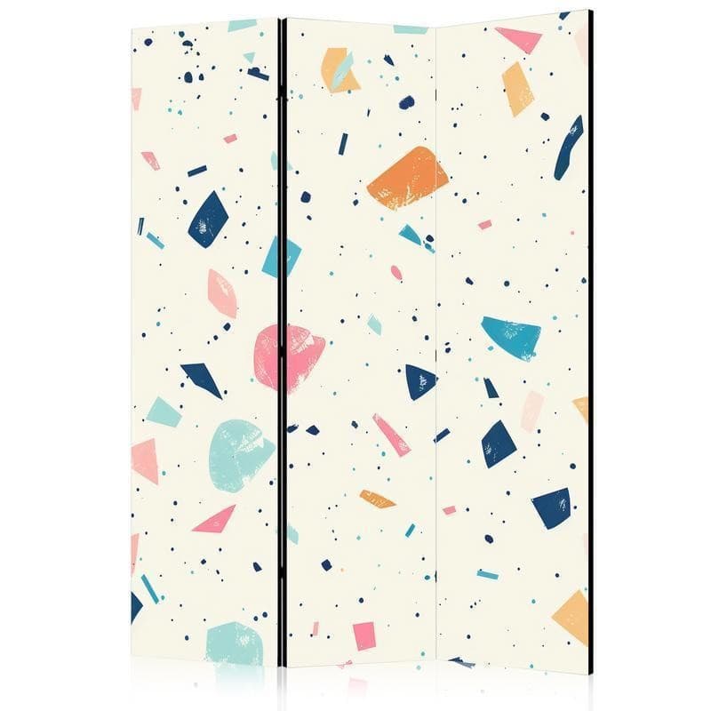 Paravento - Terrazzo with Multicolored - Large Elements - Cheerful Pattern on a Light Background in Paraventi Collezione Casa - Trebisacce, commercioVirtuoso.it