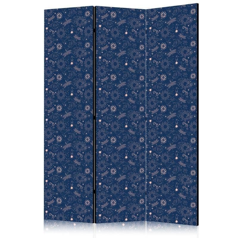 Paravento - Cosmic Fantasy - Pattern with Suns Moons and Dragonflies on a Dark Background in Paraventi Collezione Casa - Trebisacce, commercioVirtuoso.it