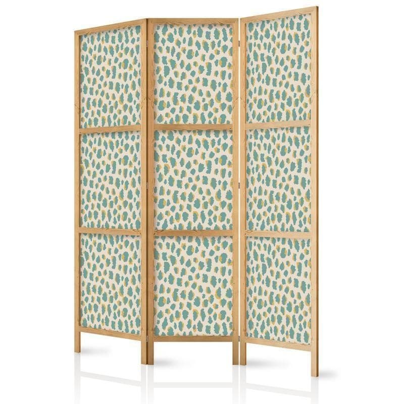 Paravento giapponese - Giraffe Pattern - Animal Pattern in Turquoise Spots on a Light Background in Paraventi Collezione Casa - Trebisacce, commercioVirtuoso.it