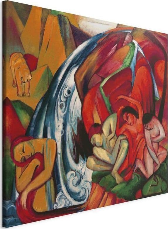 Quadro - The waterfall (Women under a waterfall) (Franz Marc) in Poster e stampe Collezione Casa - Trebisacce, commercioVirtuoso.it