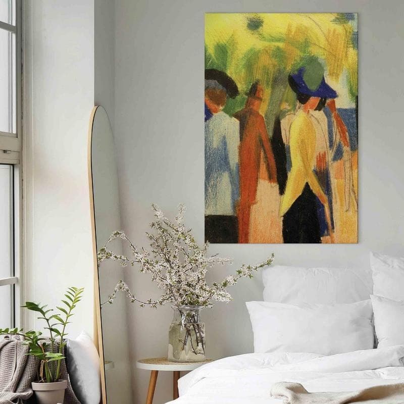 Quadro - Spaziergänger unter Bäumen (Spaziergänger im Park) (August Macke) in Poster e stampe Collezione Casa - Trebisacce, commercioVirtuoso.it