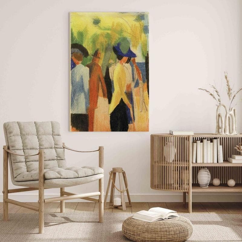 Quadro - Spaziergänger unter Bäumen (Spaziergänger im Park) (August Macke) in Poster e stampe Collezione Casa - Trebisacce, commercioVirtuoso.it
