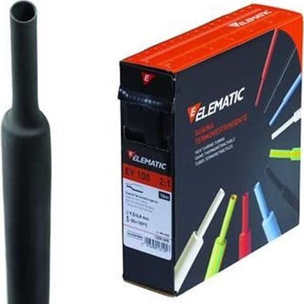GUAINA TERMORESTRINGENTE NERA --mm. 4,8/2,4, cf da mt.12 - in prodotto EuroStore07 - Alatri, commercioVirtuoso.it