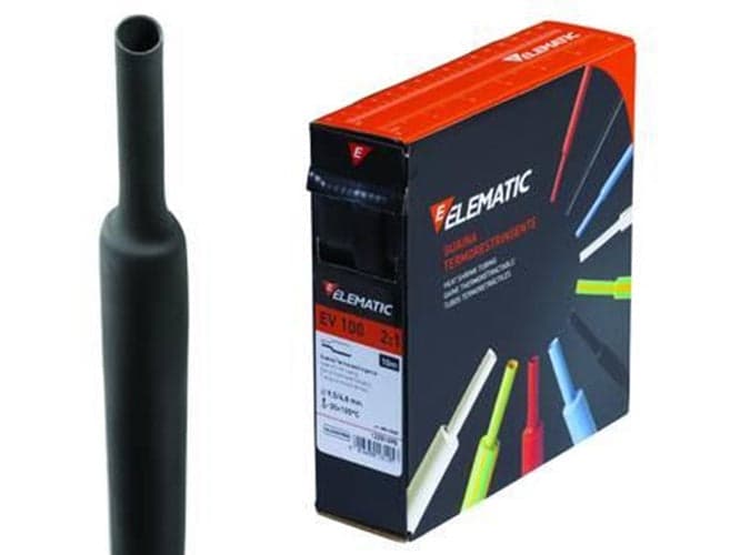 GUAINA TERMORESTRINGENTE NERA -mm. 6,4/3,2, cf da mt.12 in prodotto EuroStore07 - Alatri, commercioVirtuoso.it