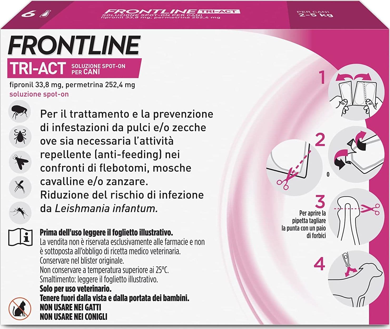 FRONTLINE TRI-ACT SPOT-ON PER CANI "XS" --- da 6 pipette in prodotto EuroStore07 - Alatri, commercioVirtuoso.it