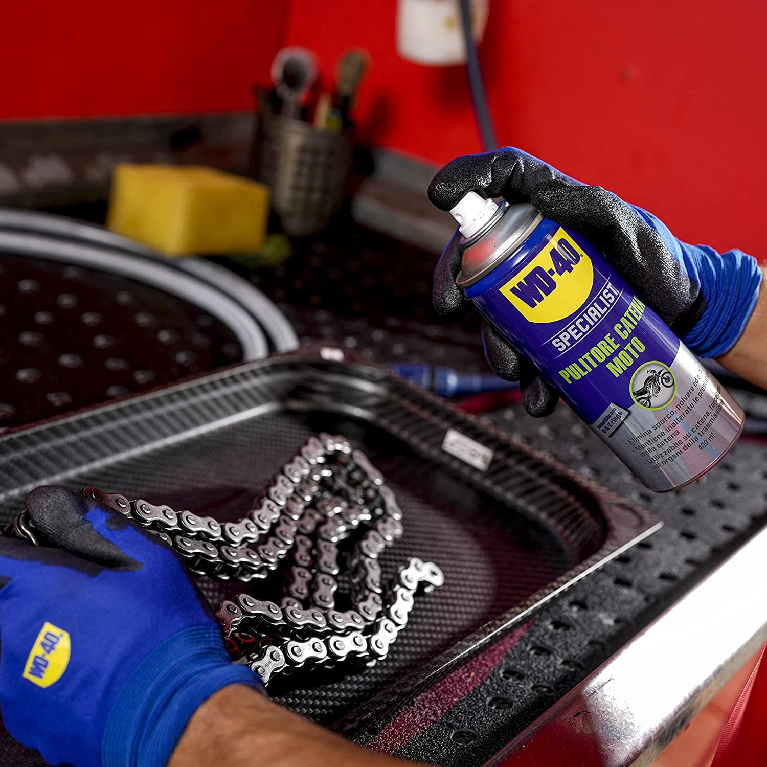 WD-40 SPECIALIST MOTO SPRAY LUBRIFICANTE CATENA CONDIZIONI ASCIUTTE ml.400 in prodotto EuroStore07 - Alatri, commercioVirtuoso.it