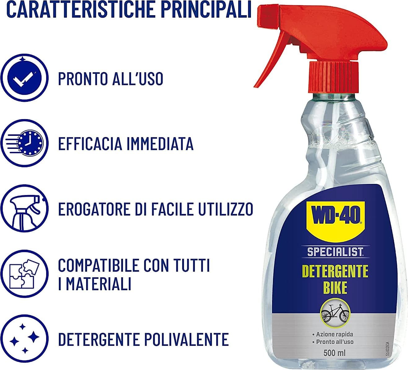 WD-40 SPECIALIST BIKE SPRAY DETERGENTE UNIVERSALE -- - ml.500 spray in prodotto EuroStore07 - Alatri, commercioVirtuoso.it