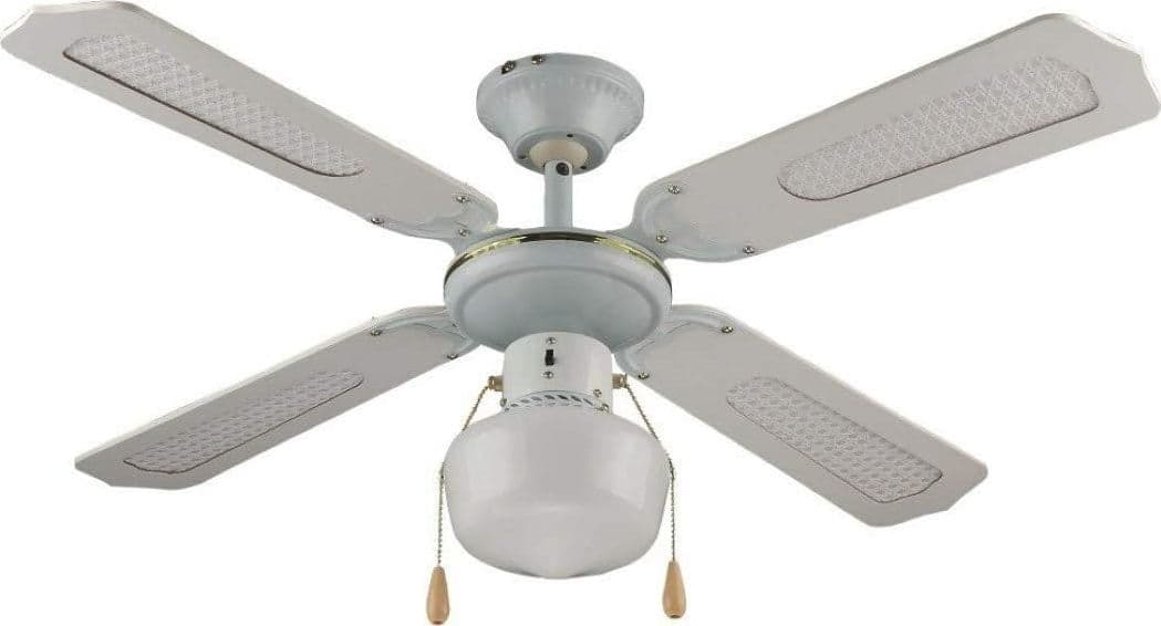 VENTILATORE TIPO LEGNO BIANCO DA SOFFITTO 1 LUCE - - ø 107 cm in prodotto EuroStore07 - Alatri, commercioVirtuoso.it