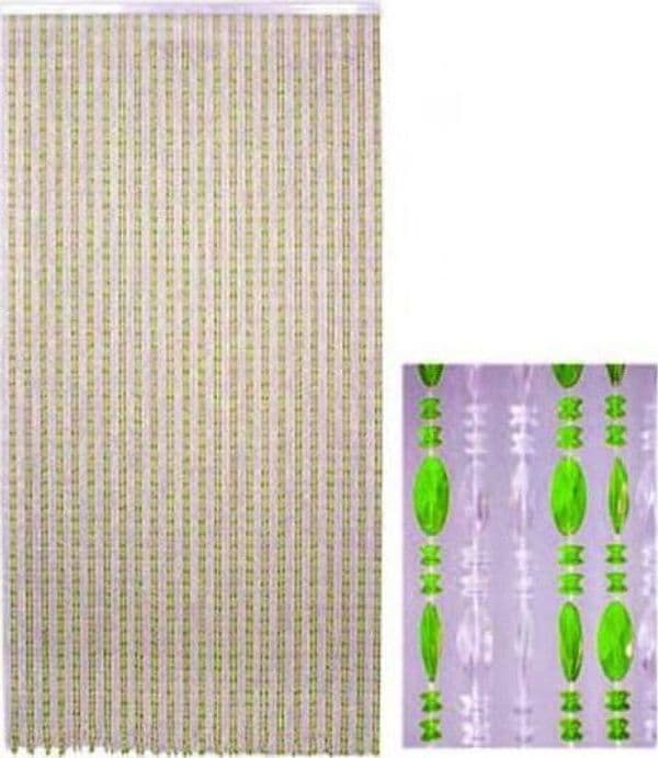 TENDA CORALLO VERDE-CRISTALLO con supporto in alluminio 96 fili cm.120x230h. in prodotto EuroStore07 - Alatri, commercioVirtuoso.it