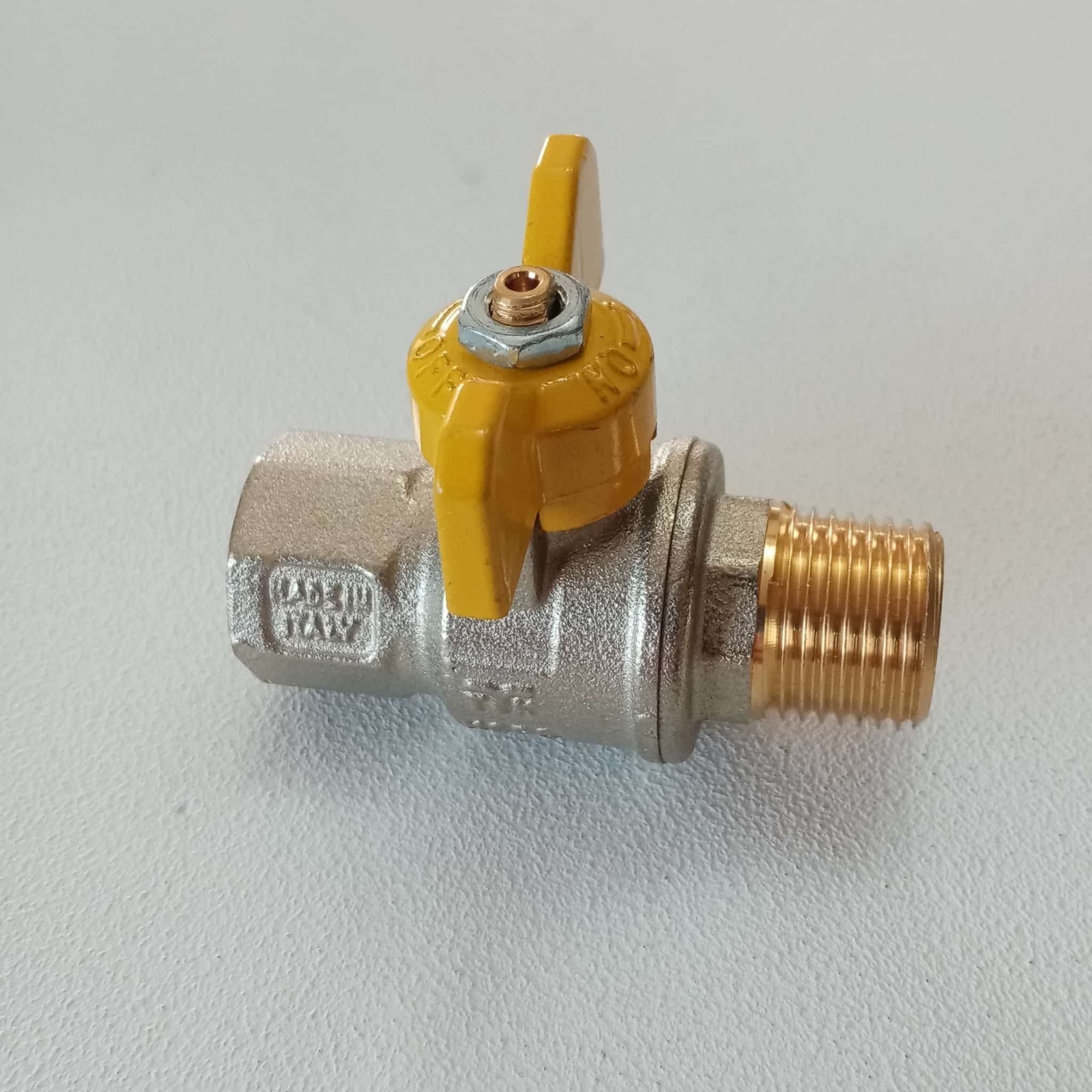 Tiemme 1/2" valvola a sfera saracinesca gas MF leva corta farfalla gialla in Valvole a sfera Aloiserw.com - Altomonte, commercioVirtuoso.it