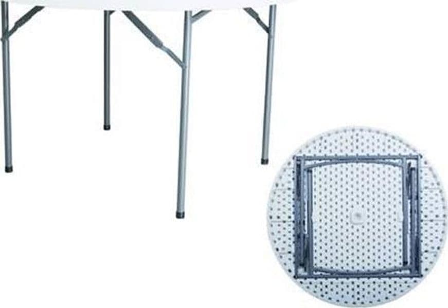 TAVOLO TONDO PIEGHEVOLE IN HDPE - ø cm.122x74h. - in prodotto EuroStore07 - Alatri, commercioVirtuoso.it