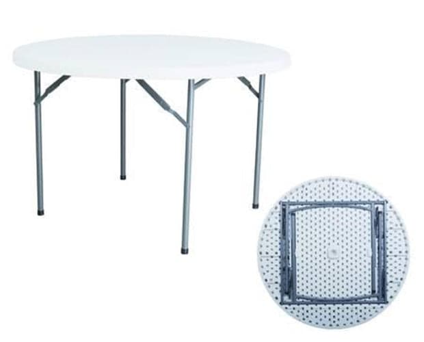 TAVOLO TONDO PIEGHEVOLE IN HDPE - ø cm.122x74h. - in prodotto EuroStore07 - Alatri, commercioVirtuoso.it