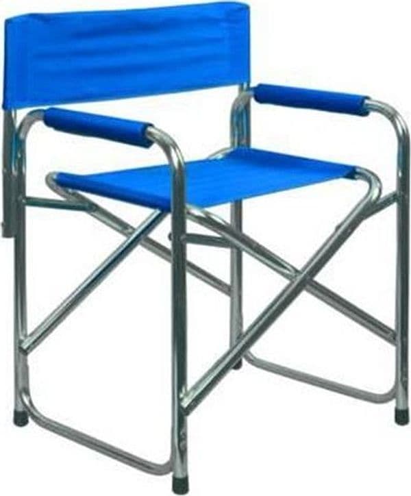 SEDIA REGISTA IN ALLUMINIO BLU IN ALLUMINIO cm.56x47x78h. in prodotto EuroStore07 - Alatri, commercioVirtuoso.it