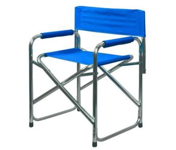 SEDIA REGISTA IN ALLUMINIO BLU IN ALLUMINIO cm.56x47x78h. in prodotto EuroStore07 - Alatri, commercioVirtuoso.it