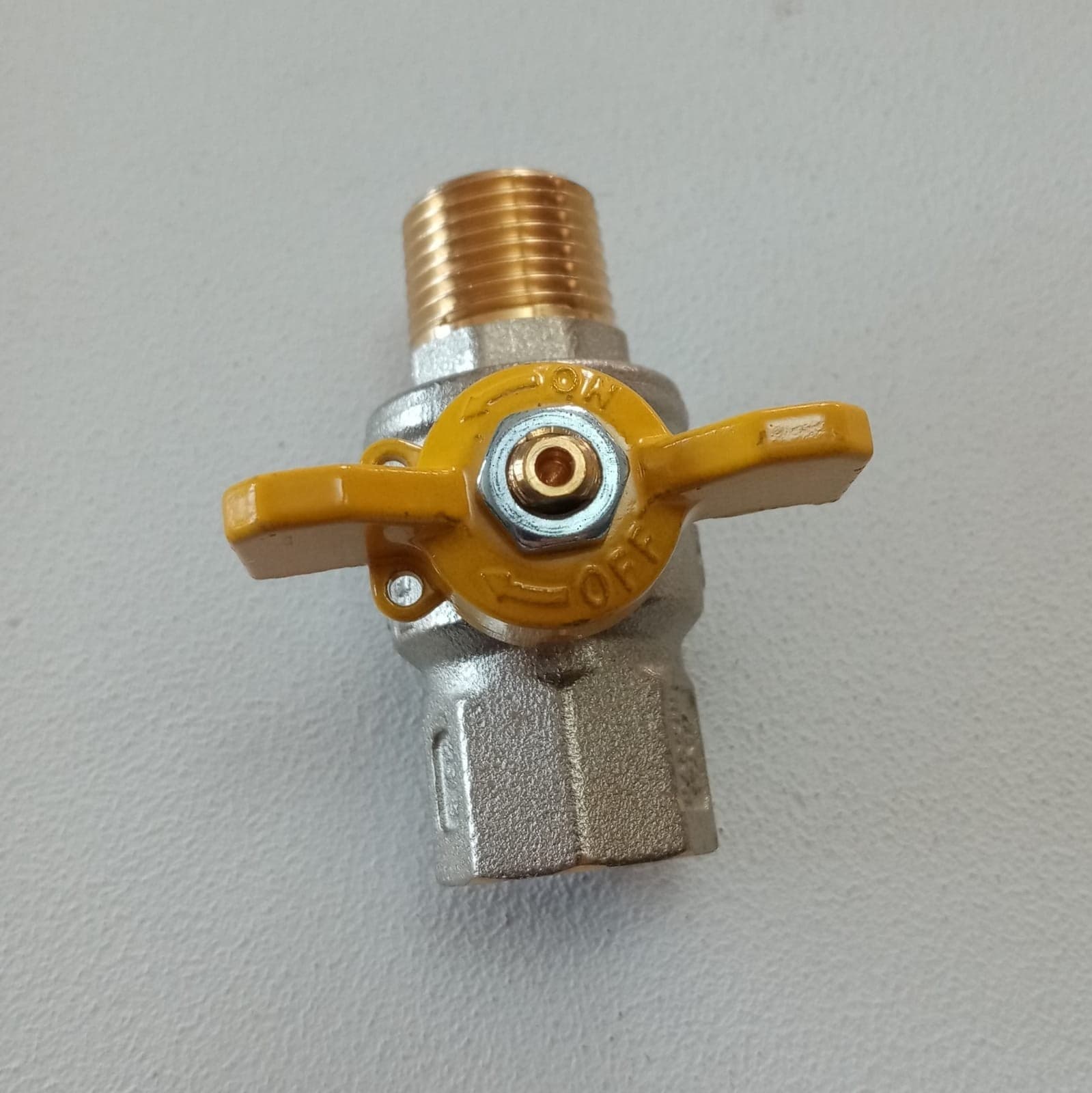 Tiemme 3/4" valvola a sfera saracinesca gas MF leva corta farfalla gialla in Valvole a sfera Aloiserw.com - Altomonte, commercioVirtuoso.it