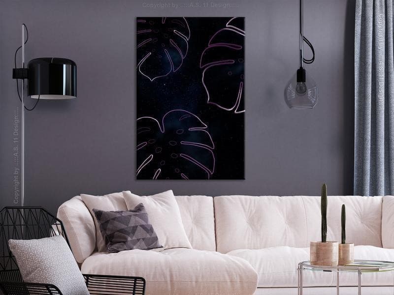 Quadro - Galactic Monstera (1 Part) Vertical in Poster e stampe Collezione Casa - Trebisacce, commercioVirtuoso.it