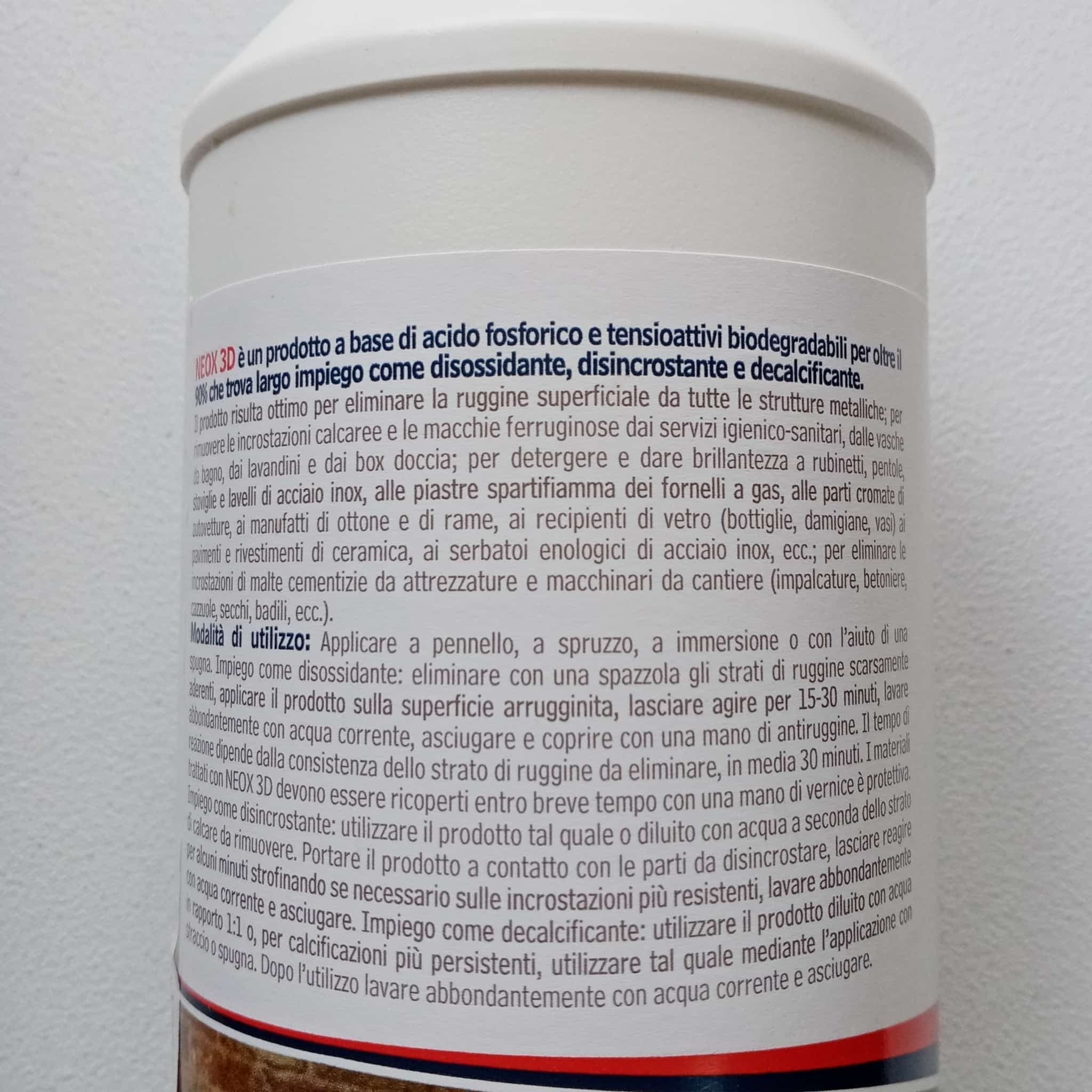 Neox 3D 750ml disossidante decalcificante disincrostante in Disincrostanti e decalcificanti Aloiserw.com - Altomonte, commercioVirtuoso.it