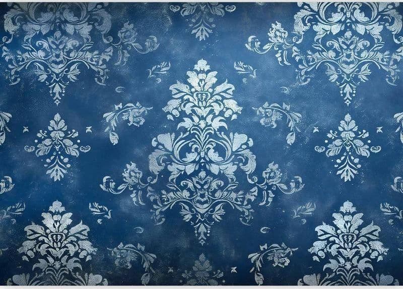 Carta da parati - Retro Ornament Decorative Motif in Worn Blues in Carta da parati Collezione Casa - Trebisacce, commercioVirtuoso.it