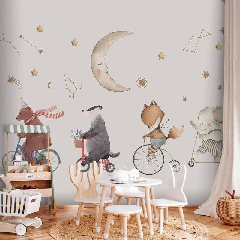 Carta da parati - Subtle Animals Among the Stars (Watercolour) in Carta da parati Collezione Casa - Trebisacce, commercioVirtuoso.it