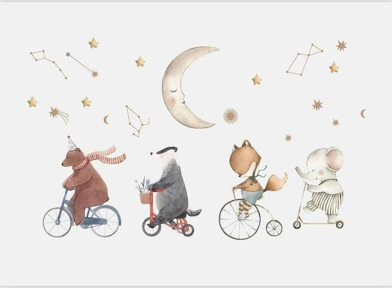 Carta da parati - Subtle Animals Among the Stars (Watercolour) in Carta da parati Collezione Casa - Trebisacce, commercioVirtuoso.it